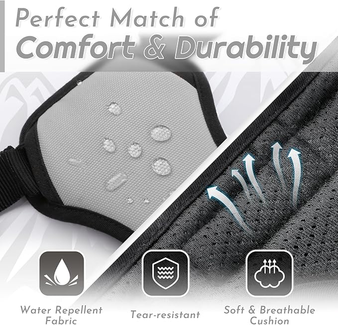 Eagloo Dog Harness Medium Sized Dog, No Pull Service Vest with Reflective Strips and Control Handle, Adjustable and Comfortable for Walking, No Choke Pet Harness with 2 Metal Rings, Grey, M