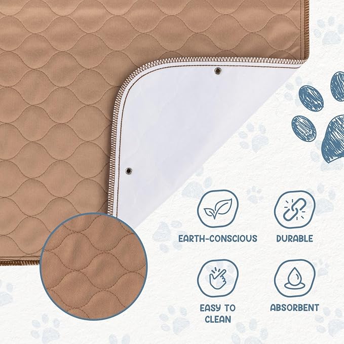 EZwhelp Washable Pee Pads for Dogs - Waterproof Training Pads for Dogs, Reusable & Sanitary, Rounded Corners, Laminated, Lightweight, Durable, Pet Essentials for Training and Whelping, 47" x 47"