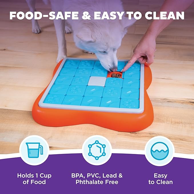 Outward Hound Nina Ottosson Challenge Slider Interactive Treat Puzzle Dog Enrichment Toy, Level 3 Advanced, Multicolored