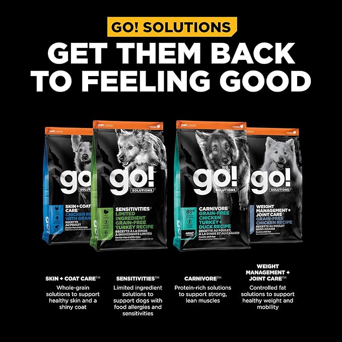 Go! Solutions Digestion + Gut Health, Dry Dog Food, Chicken Recipe with Ancient Grains, 12 lb Bag