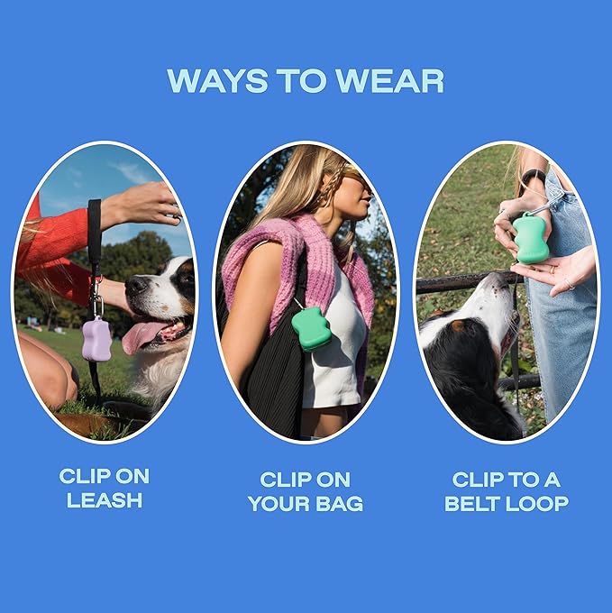 Springer Dog Treat Pouch for Effort-Free Squeeze Dispensing - Easy-fill, Food-Grade Silicone Treat Pouches for Pet Training - Includes Carabiner-Green