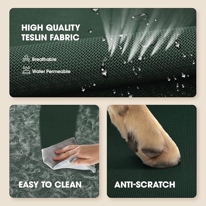 Elevated Dog Bed, Raised Outdoor Pet Bed for Large Sized Dog, Portable Cooling Pet Cot with Breathable & Washable Mesh, Indoor & Outdoor Pet Hammock with Skid-Resistant Feet.