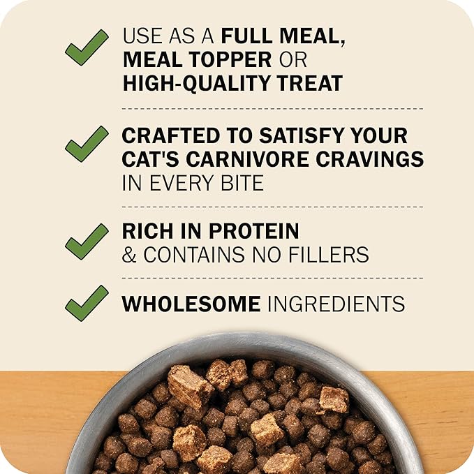 Redbarn Air Dried Powerfood for Cats with Real Chicken – Made in USA High Protein, Grain-Free Dry Cat Kitten Food Full Meal or Topper for Picky Eaters Supports Energy & Healthy Skin Coat – 2 lb Bag