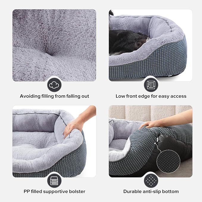INVENHO Small Dog Bed Washable Orthopedic Calming Warming Durable Pet Bed with Anti-Slip Bottom