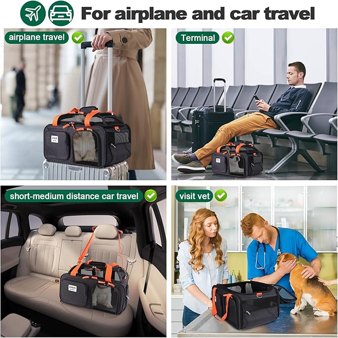 17x13x8 Frontier Allegiant Airlines Approved top Expandable pet Carrier for Extra-Small Dog/Small cat,Weight up to 5 lbs,Length Shorter Than 16''