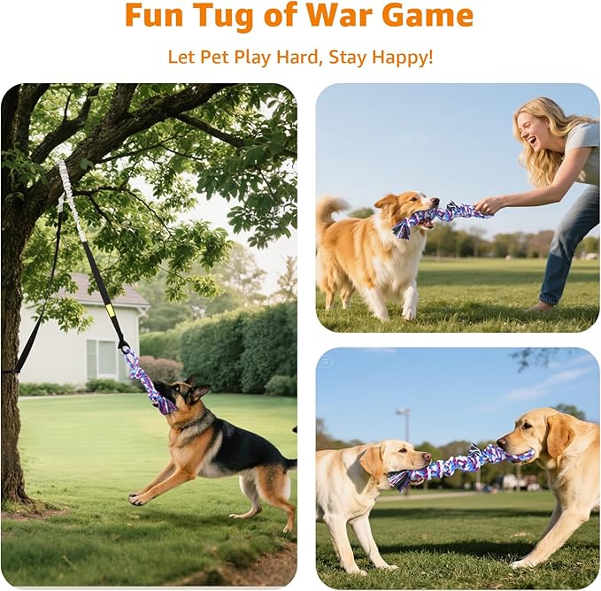 LOOBANI Dog Rope Toys for Aggressive Chewers - 2 Packs Replacement Interactive Chew Toy for Pet Grinding Teeth, Tug of War Toy for Small Medium Large Breeds(Purple Blue)