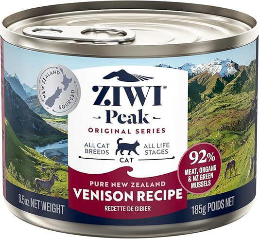 ZIWI Peak Canned Wet Cat Food – All Natural, High Protein, Grain Free, Limited Ingredient, with Superfoods (Venison, Case of 12, 6.5oz Cans)