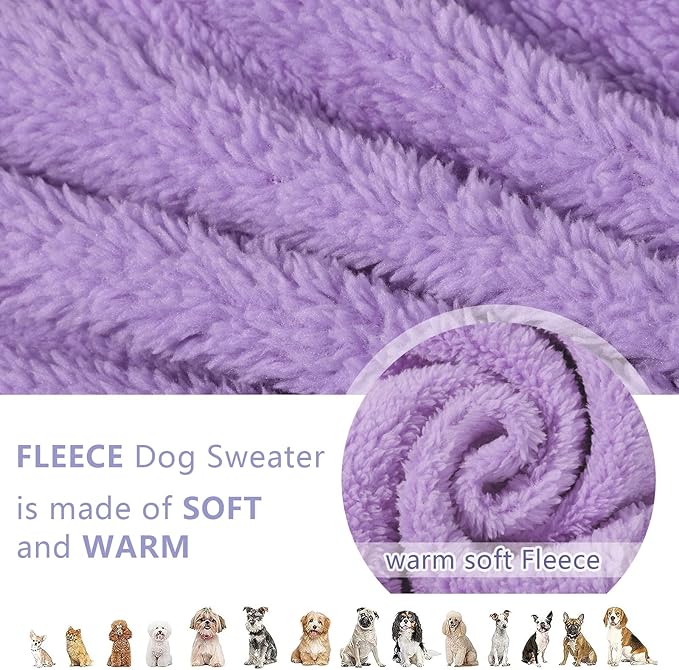Dog Sweater Dog Winter Clothes for Small Dogs Boy Girl Pet Hoodies Puppy Cold Weather Coats Fall Doggie Sweatshirt for Chihuahua Yorkie Cat Sweater Costumes (Purple, XX-Small)