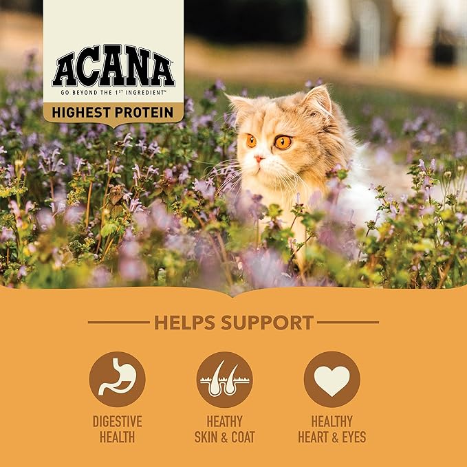 ACANA Grain-free Dry Cat Food Meadowlands Chicken Turkey Fish and Cage-Free Eggs 4lb Bag