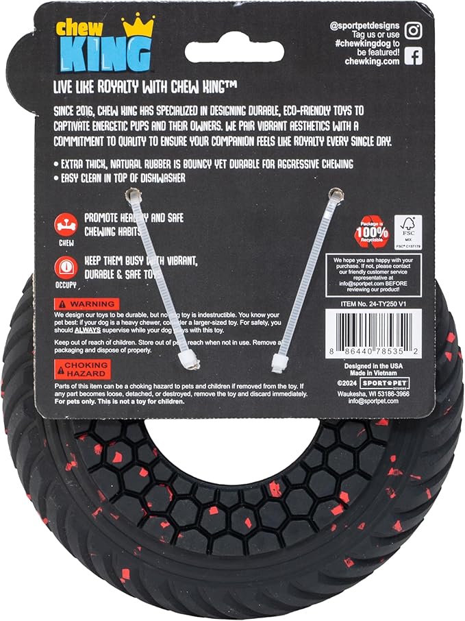 Chew King by Mammoth Supreme Dog Toy Collection, Medium Supreme Ring