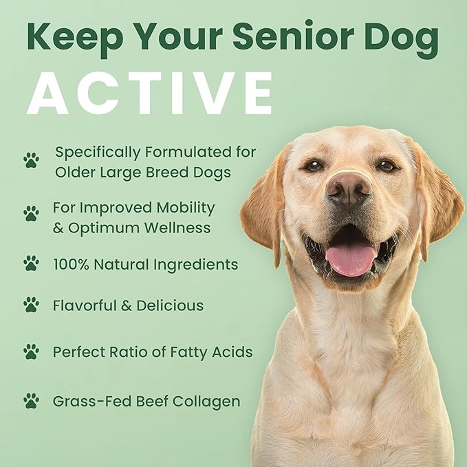 Veterinary Naturals Hemp & HIPS Joint Supplement for Dogs/Supports Relief from Hip and Joint Pain in Large, Aging Dogs (Regular, Rotisserie Chicken)