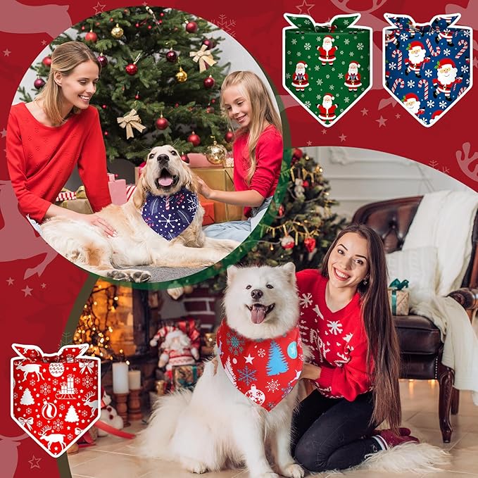 Amylove 120 Pcs Halloween Dog Bandanas Bulk Holiday Triangle Dog Pack Puppy Kerchief Bandana Adjustable Pet Scarf for Pet Cat Costume Accessories Decor(Snowman)