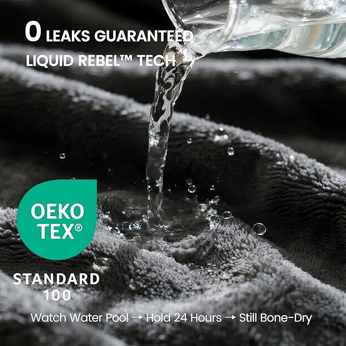 gogobunny Waterproof Bed Blanket, Reversible Sherpa Fleece Throw Blanket for Dog Puppy Cat, Furniture Cover Protects Bed Couch Sofa from Liquid Pee and Pet Fur (Dark Grey, 50x60 inches)