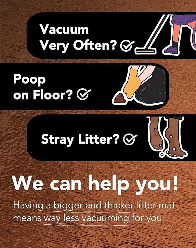 Lukamoo® Cute Cat Litter Mat (30''x20''), Extra-Large/XL, for Kitty Litter & Cute Cat Litter Box, Litter Trapping Mat (Large (30'' x 20''), Retro Television)