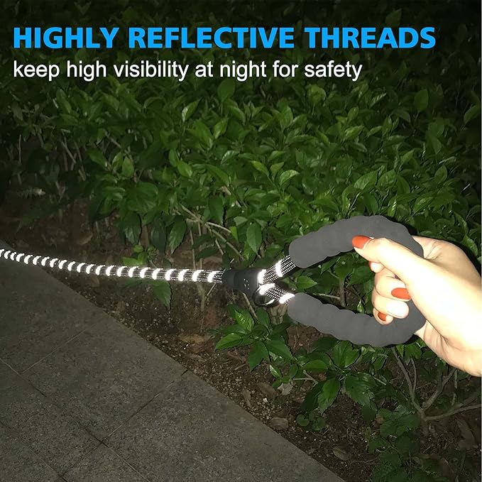 Reflective Dog Collar Padded with Soft Neoprene Breathable Adjustable Nylon Dog Collars for Small Medium Large Dogs (Small (Pack of 1), Black Plaid Collar+Leash)