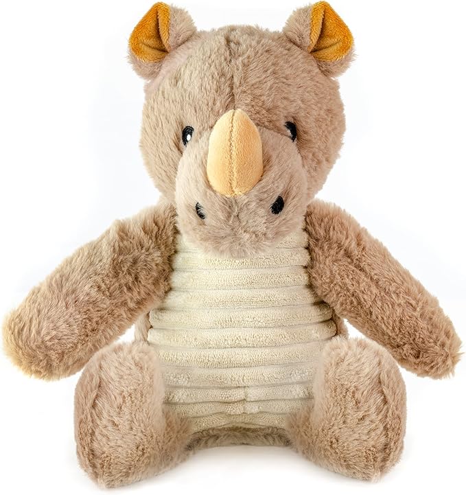 Giftable World Safari Pet Plush Toy with Squeaker (Bear, Rhino, Elephant)