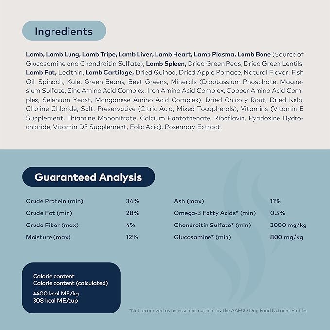 ZIWI Peak Steam & Dried Dog Food - Grass-fed Lamb w/Vegetables - High Protein, Low Carb, All Breeds & Lifestages, for Digestive Health (52.8oz)