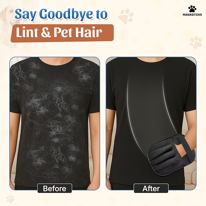 Pet Hair Removal Glove-Electrostatic Pet Hair Remover Glove with 5-Finger Design, Cat Hair Remover Glove for Couch,Car,Laundry,Carpet,The Magic Brush Pet Hair Remover is Light and Washable