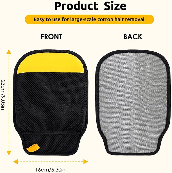 SAWMONG 2Pcs Pet Hair Removal Glove, Pet Hair Remover Glove for Cleaning Shed Fur from Dogs & Cats with Thumb Hole for Better Fit, Reusable Pet Hair Removal Tool for Couch,Clothes, Carpet, Curtain