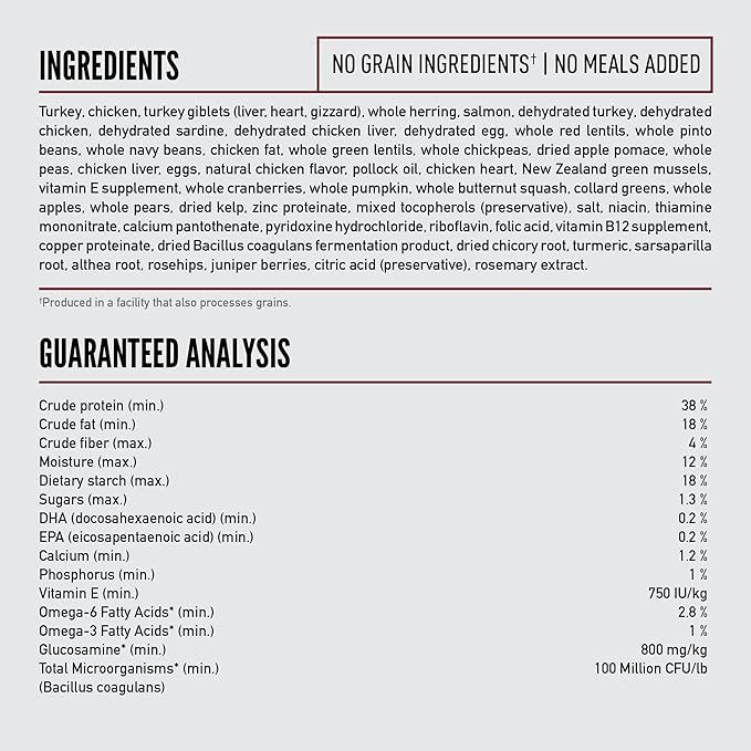 ORIJEN Grain Free High Protein Dry Dog Food Small Breed Recipe 4lb Bag