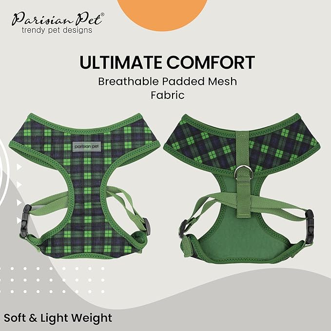 Parisian Pet Dog Harness - Adjustable Bright Green Dog Vest Harness - No Choke, Soft Padded, and No Pull Puppy Harness - Cooling Dog Harness for Large Dogs - Idle for Walking, Running, and Hiking- XL