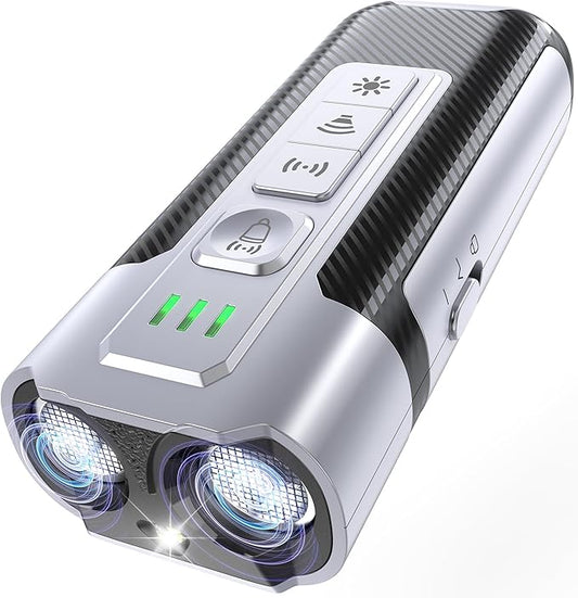 Dog Bark Deterrent Devices-Ultrasonic Anti Barking Device for Dogs with 50ft Range, Rechargeable No Barking Device for Own or Neighbor's Dogs, Portable Safe for Dogs/Humans,Silver