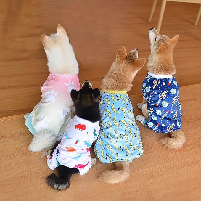 CuteBone Small Dogs Outfit Soft Puppy Onesies Pjs Dog Pajamas Pet Coat Cat Apparel Comfy Doggie Jumpsuit Bodysuit for All Seasons P09M