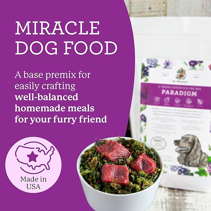 Dr. Harvey's Paradigm Green Superfood Dog Food, Human Grade Dehydrated Grain Free Base Mix for Dogs, Diabetic Low Carb Ketogenic Diet (6 Pounds)