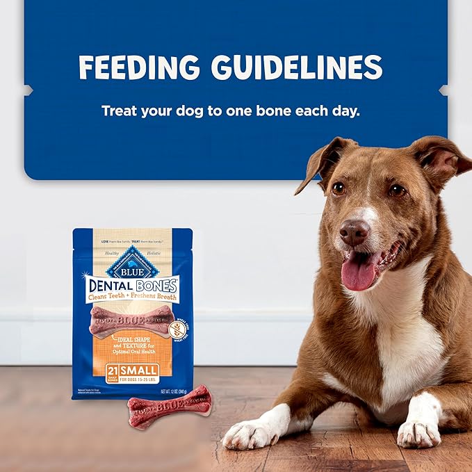 Blue Buffalo Dental Bones Small Natural Dental Chew Dog Treats Bag Value Pack