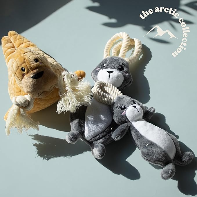 Dog Toys | Plush Toy Arctic Hare Stuffed Animal for Dogs | Small Eco Friendly Toy - Easy to Clean and Made from Non Toxic Materials
