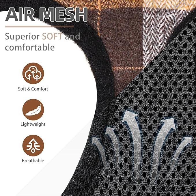 PUPTECK Adjustable Dog Harness Collar and Leash Set Step in No Pull Pet Harness for Small Medium Dogs Puppy and Cats Outdoor Walking Running, Soft Mesh Padded Reflective Vest Harnesses, Orange XL