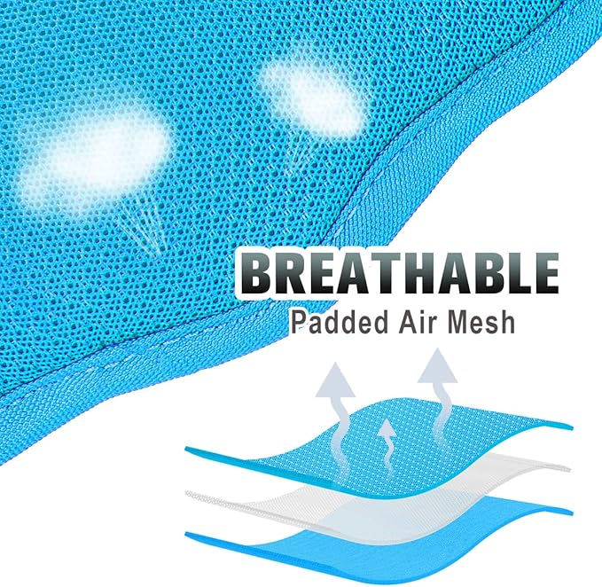 BARKBAY No Pull Dog Harness Large Reflective Dog Harness with Front Clip and Easy Control Handle for Walking Training Running with ID tag Pocket(Blue,M)