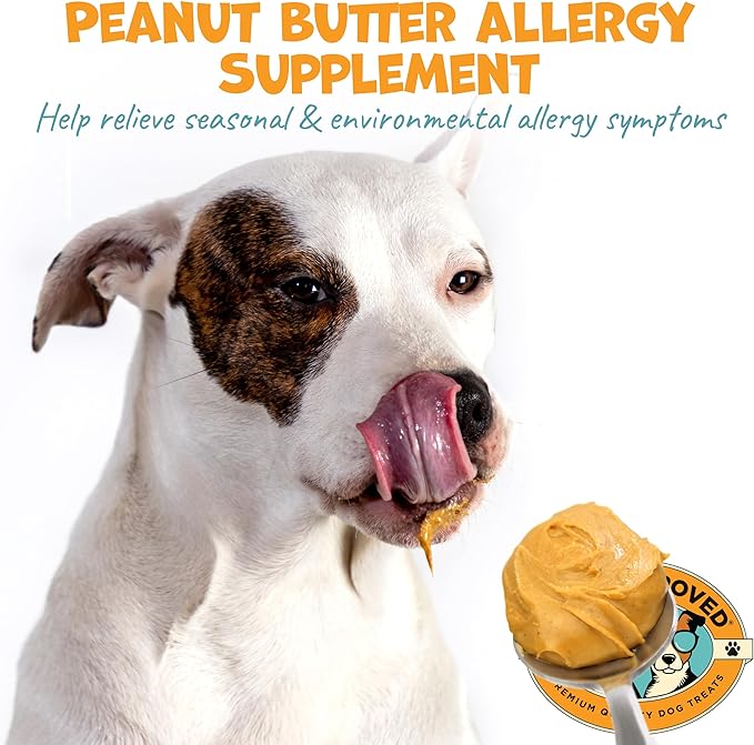 Dog Peanut Butter - Aids Dog Itching Skin Relief & Allergy Support with Colostrum - Contains Probiotics for Dogs Allergies and Itchy Skin - Allergy (239g)