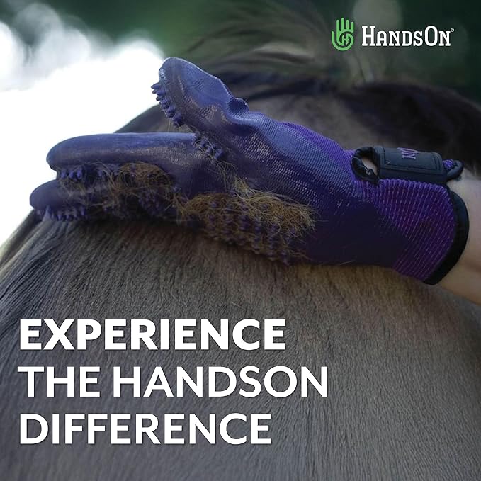 Handson Pet Grooming Gloves - #1 Ranked, Award-Winning Cat, Dog & Horse Hair Remover Gloves - Bathing, Shedding & Massaging Tool - Gentle Brush for Long & Short Fur (2 Pairs, Black, Medium)