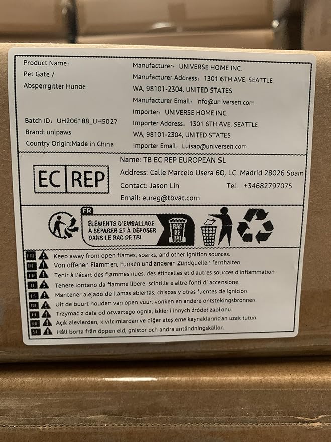 unipaws 24" H Free Standing Pet Gate for Dog Cat, Wooden Dog Gates for Doorway, Stairs, Step Over Foldable Pet Fence for The House, Expandable Barrier, Indoor Use, Grey