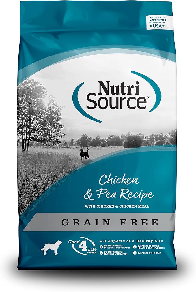 NutriSource Tuffy's Pet Food NutriSource Grain Free Dog Food, 30 Pound, Chicken & Pea