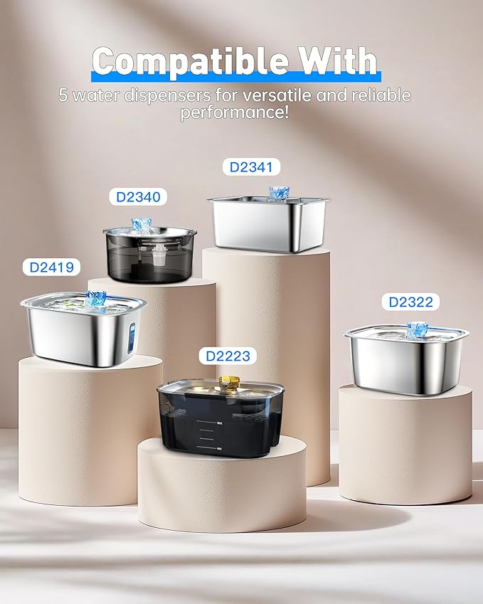 Dog Water Fountain Pump Replacement, Water Pump for lesotc Dog Cat Water Fountain/Dog Water Bowl Dispenser Replacement Pump for D2223, D2341, D2322, D2419 Models