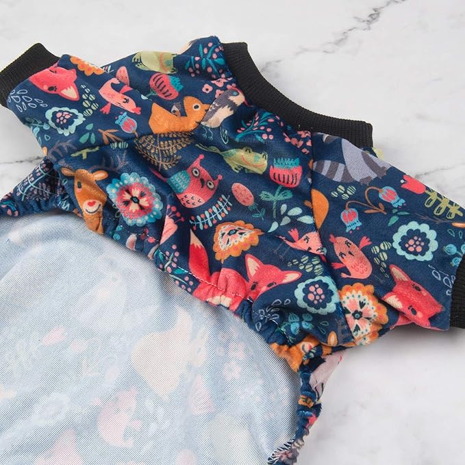 CuteBone Small Dogs Outfit Soft Puppy Onesies Pjs Dog Pajamas Pet Coat Cat Apparel Comfy Doggie Jumpsuit Bodysuit for All Seasons P75M