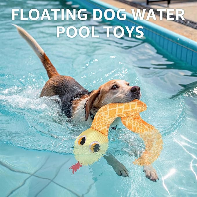 SCENEREAL Dog Water Toy for Medium Small Dogs- 2 Pack Floating Dog Toys Squeaky Toys for Pool Fetch, Crocodile & Snake Shape Durable Pet Chew Toy Summer Outdoor Interactive Play