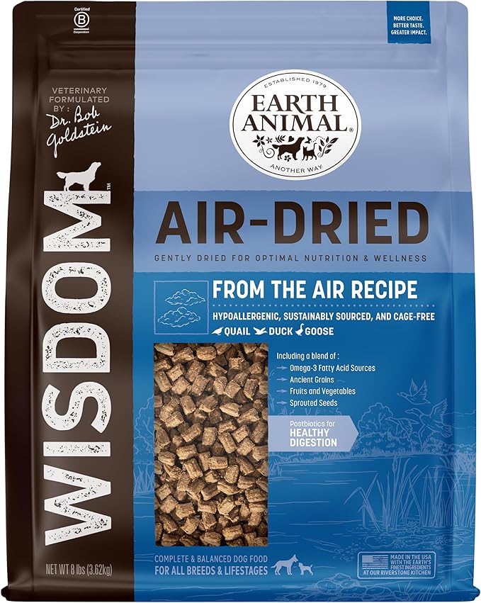 Earth Animal Wisdom Air-Dried from The Air Recipe Premium Natural Dog Food, 8 lb. Bag
