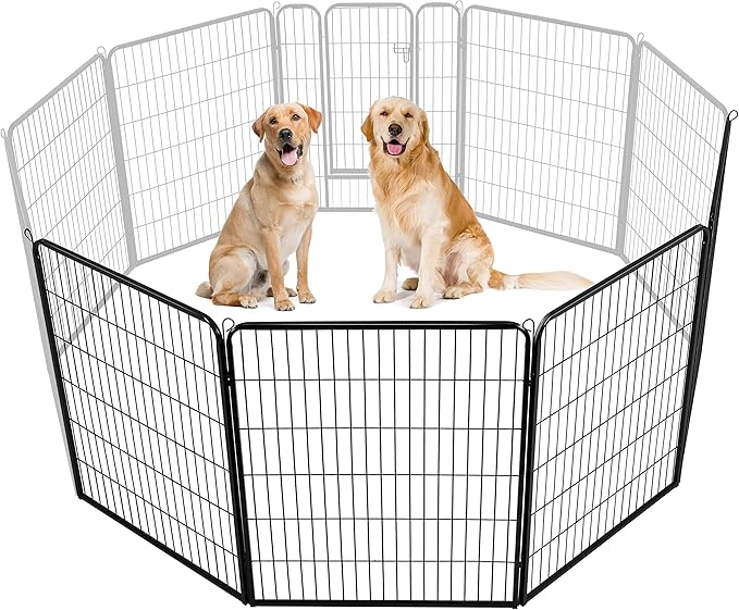 Yaheetech Dog Playpen Outdoor, 40 inch 4 Panels Dog Pen Indoor Heavy Duty Puppy Exercise Pen Metal Pet Fence for RV Camping/Yard/Garden
