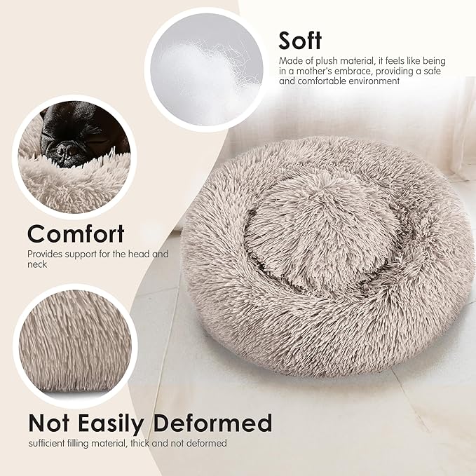Dog Beds Large Sized Dog and Cats, 32in Pet Beds for Large Pet, Washable Indestructible Extra Large Dog Bed (Brown)