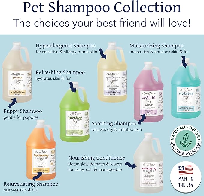 Bobbi Panter Moisturizing Dog Shampoo, Moisturizes and Enriches Dogs Skin & Fur, Soft Sea Air Fragrance, Concentrated 30:1, Made in The USA, 1 Gal.