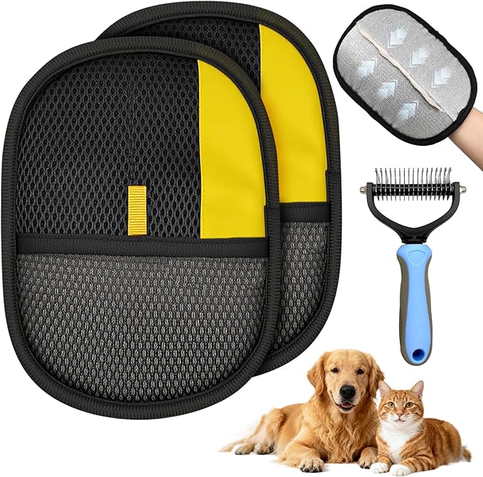 Pet Hair Removal Glove for Cats & Dogs,Electrostatic Pet Hair Remover Grooming Gloves Brush Tool for Laundry,Couch,Furniture,Carpet,Car Seat (Style 2)