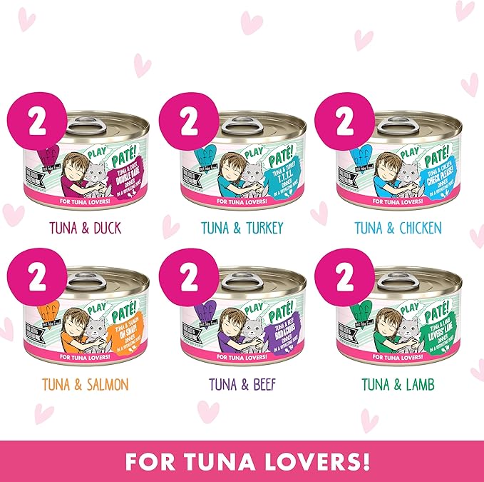Weruva B.F.F. Play - Best Feline Friend Paté Lovers, Aw Yeah!, Pinky Promise Paté! Variety Pack, 2.8oz Can (Pack of 12)