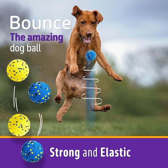Dog Balls Tennis Ball Dog Toys for Aggressive Chewers, Floating Water Toy, Teething & Fetch Toy for Large Medium Small Dogs and Puppies (1 Ball)