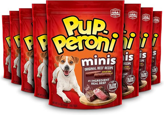 Pup-Peroni Mini Dog Treats, Original Beef Flavor, 5.6 Ounce (Pack of 8), Made with Real Beef