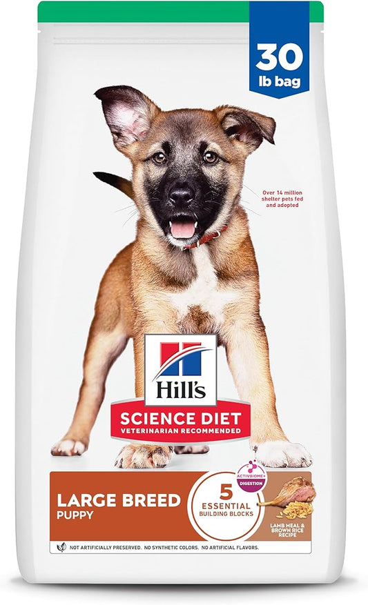 Hill's Science Diet Large Breed Puppy Food, DHA to Support Healthy Development, Lamb & Brown Rice Dry Dog Food, 30 lb. Bag