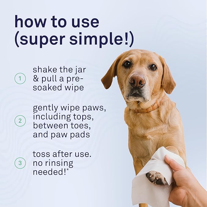 Petpost Paw Wipes for Dogs | 70 Count Dog Paw Cleaner Wipes with Coconut Oil, Jojoba Oil & Aloe | Gentle Pet Wipes for Paws | Large Ultra Soft Cotton Pads, Cherry Blossom Scent