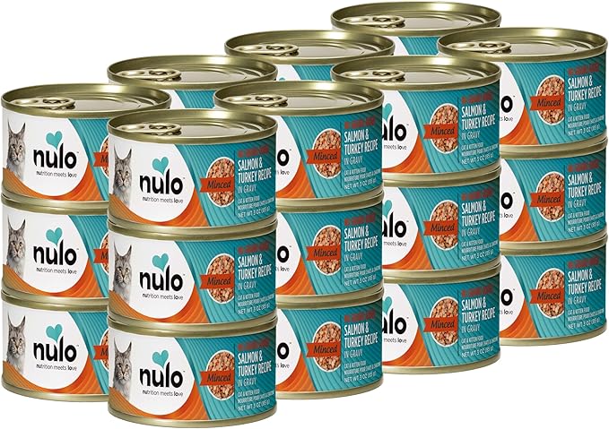 Nulo Salmon & Turkey Grain-Free Minced Wet Canned Cat Food, 3 Ounce (Pack of 24)